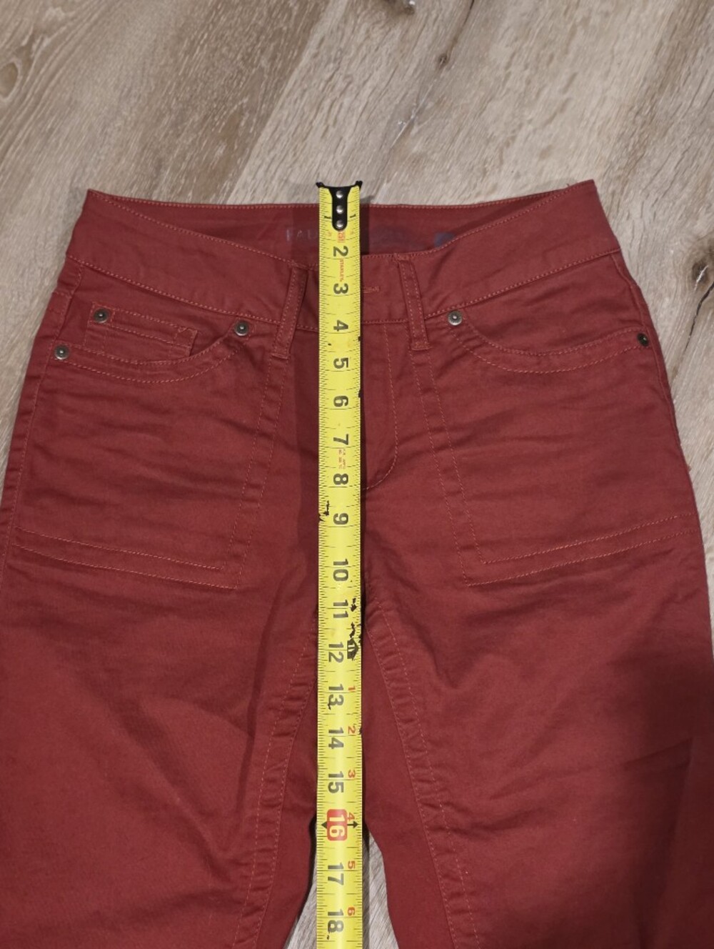 Faded Glory Rust Capri Pants Cuffed Hem Size 4 Cotton Stretch - Picture 6 of 8